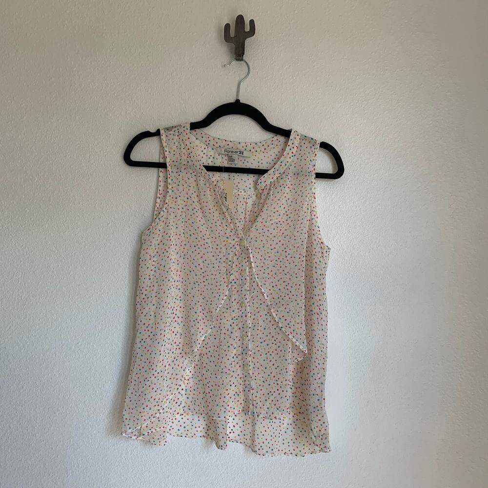 5/$25 NWT‎ Forever21 Polka Dot Tank Sheer